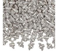 PONABEADIY 1 Box 150PCS Cute Alloy Bee Beads with Hole Antique Silver Spring Theme Metal Spacer Insect Honey Charm Loose Spacers Bead Bulk for Jewellery Making Bracelet Keychains Necklace Diy Crafts