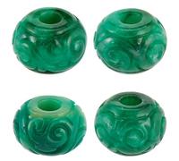 PONABEADIY 1 Box 16MM Natural Myanmar Jade Rondelle Beads with Large Hole Gemstone European Stone Carved Crystal Chakra Energy Spacer Loose Bead Bulk for Jewellery Making Necklace Bracelet Diy Craft
