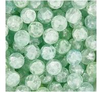 PONABEADIY 1 Box 2 Strands 100PCS 8MM Light Green Crackle Beads with 1.2MM Holes Frosted Glass Crystal Crack Round Loose Spacer Charms Bead for Jewellery Making Bracelets Necklaces Diy Craft Supply