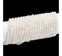 PONABEADIY 1 Box 2 Strands 336PCS 4MM Natural White Jade Stone Beads Strands with Hole Rondelle Abacus Gemstone Disk Energy Loose Spacer Bead Bulk for Jewellery Making Diy Bracelets Earrings Crafts