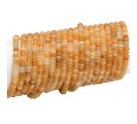 PONABEADIY 1 Box 2 Strands 336PCS 4MM Natural Yellow Topaz Jade Stone Beads Strands with Hole Rondelle Abacus Gemstone Disk Energy Spacer Bead Bulk for Jewellery Making Diy Bracelets Craft Supply