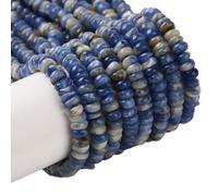 PONABEADIY 1 Box 2 Strands 346PCS 4MM Natural Blue Sodalite Stone Beads Strands with Hole Rondelle Abacus Gemstone Disk Energy Loose Spacer Bead Bulk for Jewellery Making Diy Bracelets Craft Supply