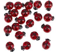 PONABEADIY 1 Box 20PCS 3D Cute Ladybug Glass Beads with Hole Handmade Lampwork Red Black Insect Lovely Small Ladybird Charms Loose Spacer Bead Bulk for Jewellery Making DIY Crafts Garden Home Decor