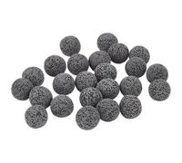 PONABEADIY 1 Box 24pcs 16mm Gray Lava Rock Beads Round Volcanic Rocks Multihole Stone Dyed Unwaxed Stones Loose Spacer Chakra Bead Bulks for Jewellery Making Decorative Accessories Diy Craft Supply