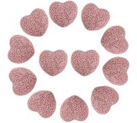 PONABEADIY 1 Box 24PCS Pink Heart Shaped Lava Rock Beads Natural Volcanic Stone Essential Oil Diffuser Chakra Gemstone Valentine Spacer Loose Bead Bulk for Jewellery Making Bracelets Diy Craft Supply