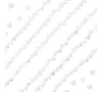 PONABEADIY 1 Box 3 Strands Creamy White Heart Shaped Shell Beads with Holes Hearts Freshwater Seashell Valentine Mother day Charms Loose Spacer Bead for Jewellery Making Bracelets Diy Craft Supplies