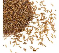 PONABEADIY 1 Box 3000PCS 6MM 8MM Tube Glass Bugle Seed Beads with Hole Long Round Shaped Silver Lined Peru Loose Spacer Bead Bulk for Jewellery Making Embroidery Earrings Bracelets Diy Crafts Supply