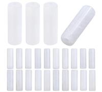 PONABEADIY 1 Box 30PCS 4x13MM Natural Tube Stone Beads Strands with Hole White Jade Column Cylinder Gemstone Energy Loose Spacer Bead Bulk for Jewellery Making Earring Bracelets Necklace DIY Crafts