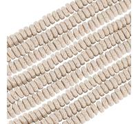 PONABEADIY 1 Box 4 Strands White Flat Round Lava Rock Beads with Holes Natural Volcanic Stone Essential Oil Diffuser Chakra Gemstone Spacer Bead for Jewellery Making Bracelet Necklace Diy Craft