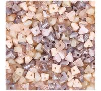 PONABEADIY 1 Box 5 Strands 500PCS Pink Light coloured Triangle Faceted Glass Beads with Holes Small Geometric Shaped Crystal Plated Loose Bead Bulk for Jewellery Making Bracelet Necklace Diy Craft