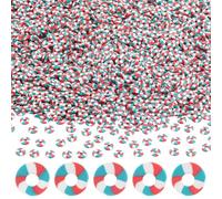 PONABEADIY 1 Box 5000PCS Christmas Heishi Beads with Hole Polymer Clay Disc Flat Round Handmade colourful Green Red White Loose Spacer Bead Bulk for Jewellery making bracelet necklace diy craft supply