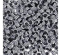 PONABEADIY 1 Box 500PCS 6MM Black White Striped Beads Plastic Resin Stripe Round Bubblegum Chunky Opaque Spacer Loose Bead with Holes Bulk for Jewellery Making Necklaces Bracelets DIY Craft Supplies