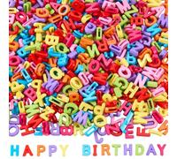 PONABEADIY 1 Box 500PCS Large Alphabet Acrylic Beads Chunky Resin Letter Charms Shape Opaque Loose Spacer Funny colourful Bead with Holes for Jewellery Making Bracelets Key Chains Diy Craft Supplies