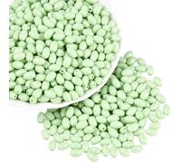 PONABEADIY 1 Box 500PCS Pale Green Oval Rice Seed Beads with Round Holes Glass Pure colour Spacer Loose Imitation Rices Shape Bead Charms Bulk for Jewellery Making Necklaces Bracelets Diy Craft Supply