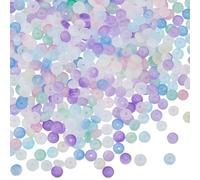PONABEADIY 1 Box 600PCS Flat Round Glass Beads with Hole Imitation Jade Purple Stone Rondelle Abacus Stone Gemstone Disk Loose Spacer Bead Bulk for Jewellery Making Bracelet Necklace Diy Crafts Supply