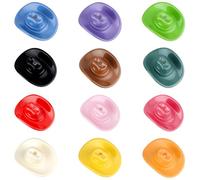 PONABEADIY 1 Box 60Pcs Cowboy Hat Beads Mini Acrylic Western colourful Caps Opaque Old West Cowboys 3D Charms Plastic Hats Tiny Spacer Desert Beads Bulk for Jewellery Making Beadable Pen Diy Craft