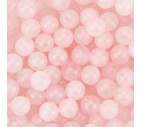 PONABEADIY 1 Box 6MM 120PCS Natural Rose Quartz Beads with Hole Pink Round Gemstone Crystal Stone Charms Loose Spacer Bead for Jewellery Making Bracelets Energy Power Crystal Chakra Reiki DIY Crafts