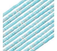 PONABEADIY 1 Box 6MM 235PCS Natural White Jade Stone Beads Strands with Hole Flat Round Disc Gemstone Heishi Crystal Energy Spacer Bead Bulk for Jewellery Making Bracelets Necklace Diy Crafts Supply