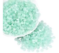 PONABEADIY 1 Box 6MM 600PCS Green Cat Eye Glass Beads with Hole Seed Rondelle Imitation Stone Crystal Two Tone Smooth Small Loose Spacer Bead for Jewellery Making Bracelets Necklaces Diy Crafts Supply