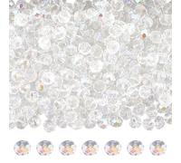 PONABEADIY 1 Box 8 Strands 504PCS 8MM Clear White Rondelle Faceted Glass Beads with Holes Briolette AB colour Crystal Spacer Loose Charms Bead for Jewellery Making Wind Chimes Necklaces Diy Craft