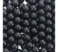 PONABEADIY 1 Box 8MM 120PCS Black Onyx Beads with Holes Natural Agate Round Gemstone Polished Stone Smooth Loose Spacer Bead Bulk for Jewellery Making Earrings Bracelet Necklace Decor DIY Craft Supply