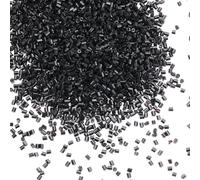 PONABEADIY 1 Box 90g 2x3mm Black Glass Seed Beads with Hole Bugle Tube Long Round Mini Small Column Embroidery Loose Spacer Bead Bulk for Jewellery Making Embroidery Earrings Bracelets DIY Crafts