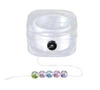 PONABEADIY 1 Roll 0.3MM 109Yards Crystal Elastic Thread Cords Round Sturdy Stretch White Clear TPU Transparent String Rope Sewing Accessories for Bracelets Gemstone Jewellery Making Beading Diy Crafts