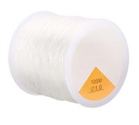 PONABEADIY 1 Roll 109 Yards 1MM Clear Crystal String Elastic Round Thread Beading Cords Stretchy Stretch Sturdy Transparent Cord TPU Strings for Jewellery Making Necklaces Bracelets Diy Crafts Supply