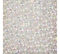 PONABEADIY 10MM 400PCS Acrylic Bubble Beads with Hole Round Resin Iridescent Clear AB Color Plated Transparent Bubblegum Chunky Loose Spacer Bead for Jewellery Making Bracelets Necklaces Diy Crafts