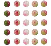PONABEADIY 1Box 8MM 120PCS Natural Jade Stone Beads with Hole Round Gemstone Dyed Crystal Cerise Watermelon Energy Smooth Loose Spacer Bead Bulk for Jewellery Making Necklaces Bracelets Diy Crafts