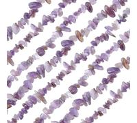 PONABEADIY 2 Strands 370PCS Natural Amethyst Crystal Chips Beads with Hole 5mm to 8mm Irregular Purple Gemstone Stone Loose Spacer Bead for Jewellery Making Energy Power Crystal Chakra Reiki DIY Craft