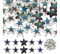 PONABEADIY 5 colours 60PCS Glass Star Mood Beads with Hole Fun Starfish Pony Temperature Sensing colour Changing Two Tone Spacer Loose Bead for Jewellery Making Necklace Earring Bracelet DIY Crafts