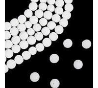 PONABEADIY 5 Strands 245PCS 8MM White Lava Rock Beads with Hole Natural Round Stone Volcanic Energy Spacer Oil Diffuser Loose Bead Bulk for Jewellery Making Bracelet Necklace Earrings DIY Craft Supply