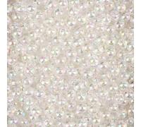 PONABEADIY 6MM 1000PCS Acrylic Bubble Beads with Hole Round Resin Iridescent Clear AB Color Plated Transparent Bubblegum Chunky Loose Spacer Bead for Jewellery Making Bracelets Necklace Diy Crafts