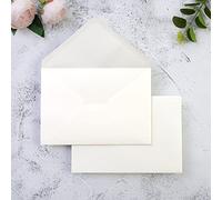 PONATIA 50 PCS/Pack A7 Envelopes, 5.25 x 7.25'' Pearl Ivory Envelope, Perfect 5x7 Envelopes for Wedding Invitation Cards, Christmas Gift Cards Envelope, Acrylic Invitations, Photos
