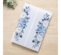 PONATIA 50PCS Vellum Jackets for 5x7 Invitation Cards- 135GSM Dusty Blue Flowers Sleeves, Vellum Paper 5x7 Jackets - Wedding Invitations Wraps - Transparent Card