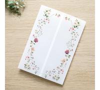 PONATIA 50PCS Vellum Jackets for 5x7 Invitation Cards- 135GSM Wild Flowers Printed Vellum Sleeves, Quinceanera Wedding Invitation Cards Wraps, Transparent Christmas Gift Cards Jackets