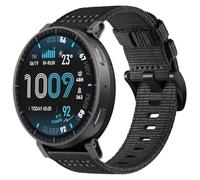 PONATTENO Military Style Nylon Watch Band Compatible for Amazfit Active Max, Breathable Sweat-proof Nylon Wristband, Ultra Soft Sport Watch Strap (Black)