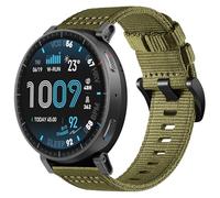 PONATTENO Military Style Nylon Watch Band Compatible for Amazfit Active Max, Breathable Sweat-proof Nylon Wristband, Ultra Soft Sport Watch Strap (Green)