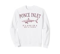 Ponce Inlet Florida Shark Fishing Retro Maroon Letters Sweatshirt