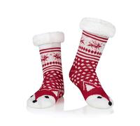 PONCEAU Fluffy Slipper Socks Women - Thermal Bed Cosy Socks for Women,Ladies Non Slip Warm Winter Fleece lined,Fox Animal Gifts for Festival