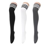 PONCEAU Thigh High Socks Long Over Knee High Socks for Women Casual Athlete Striped Knee High Stocking