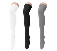 PONCEAU Thigh High Socks Long Over Knee High Socks for Women Casual Athlete Striped Knee High Stocking