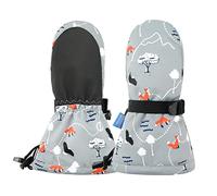PONCEAU Toddler Waterproof kids ski gloves for girls boys Warm Mitten Gloves Fleece lined snow winter gloves