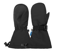 PONCEAU Waterproof Toddler kids ski gloves for girls boys Fleece lining warm snow mitten gloves Black M (fits 4-6 Years)