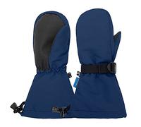 PONCEAU Waterproof Toddler kids ski gloves for girls boys Fleece lining warm snow mitten gloves Navy blue M (fits 4-6 Years)