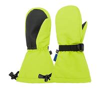 PONCEAU Waterproof Toddler kids ski gloves for girls boys Fleece lining warm snow mitten gloves Yellow S (fits 2-4 Years)