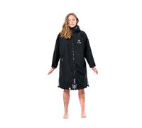 Ponch Robe - Changing Robes Black with Grey lining. Waterproof Windproof camo changing parka- Oversized Ponchos jacket, Medium Black/Grey