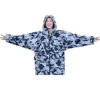 Ponch Robe - Changing Robes Camoflauge with Pink fleece lining. Waterproof Windproof camo changing parka- Oversized Ponchos jacket, L (PON/DR01/XS-0326)