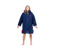 Ponch Robe - Changing Robes Navy with Lucious Red lining. Waterproof Windproof camo changing parka- Oversized Ponchos jacket, Large Navy/Red